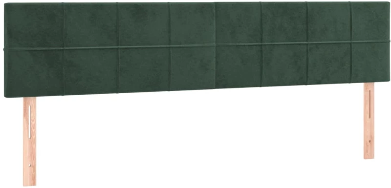 vidaXL Κρεβάτι Boxspring με Στρώμα & LED Σκ. Πράσινο 180x200εκ Βελούδο