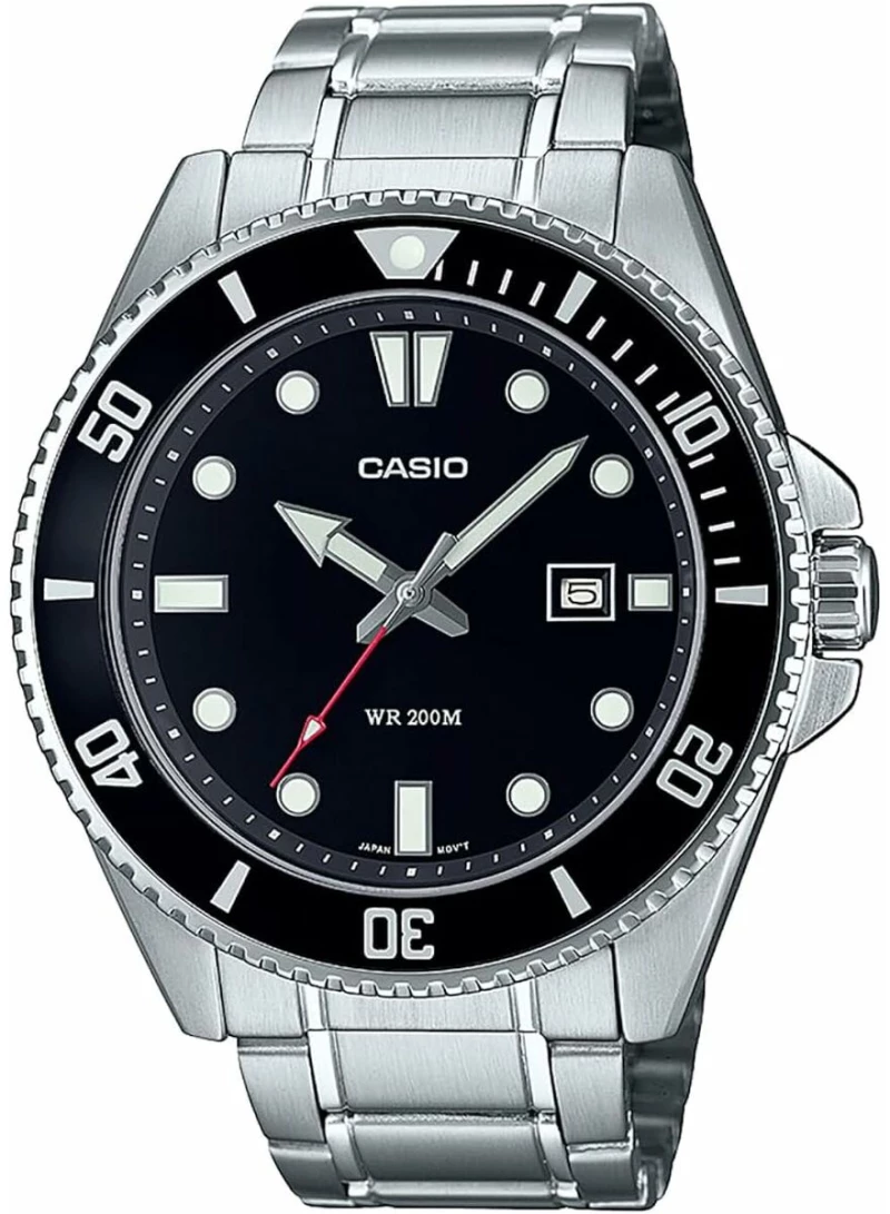 Ανδρικά Ρολόγια Casio MDV-107D-1A1VEF Μαύρο Ασημί (Ø 46 mm)