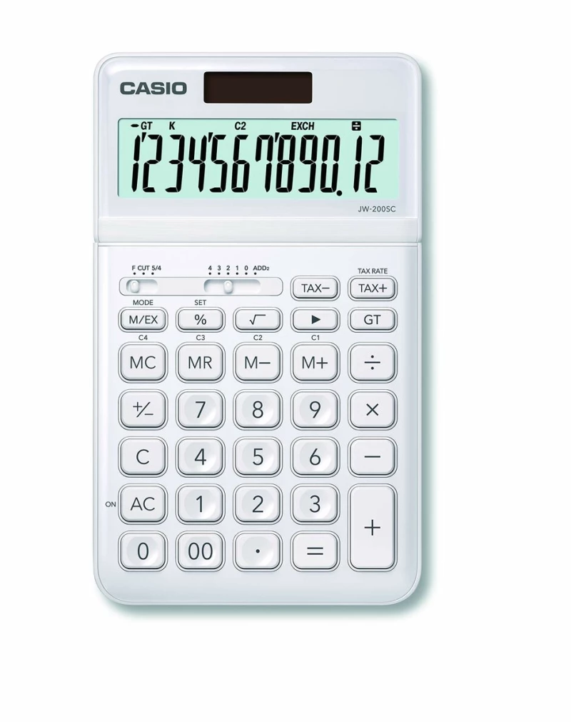 Αριθμομηχανή Casio JW-200SC-WE Λευκό Πλαστική ύλη (18,3 x 10,9 x 1 cm)