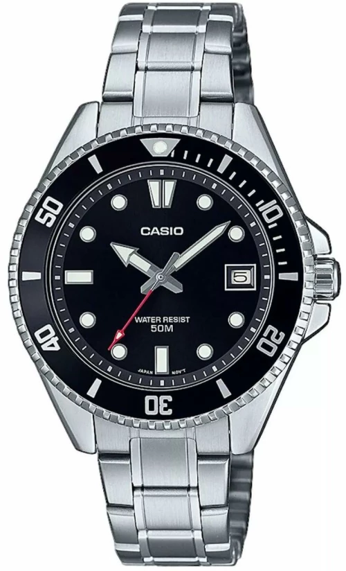 Ανδρικά Ρολόγια Casio MDV-10D-1A1VEF Μαύρο Ασημί