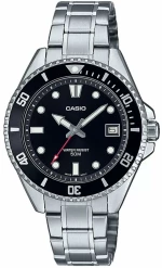Ανδρικά Ρολόγια Casio MDV-10D-1A1VEF Μαύρο Ασημί