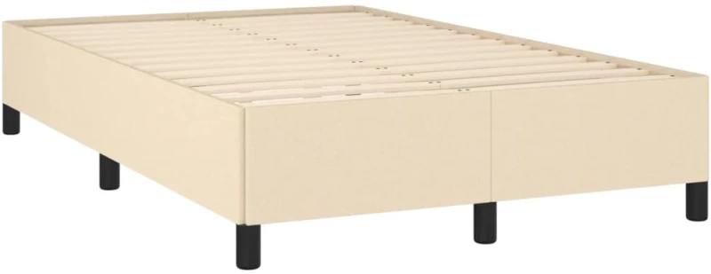 vidaXL Κρεβάτι Boxspring με Στρώμα & LED Κρεμ 120x190 εκ. Υφασμάτινο