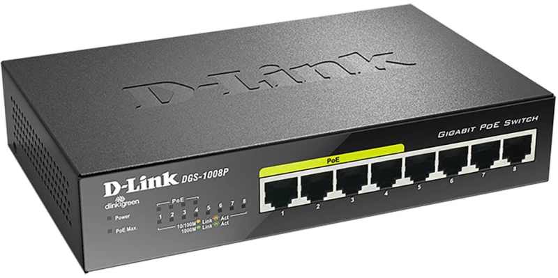 Διακόπτης D-Link DGS-1008P/E