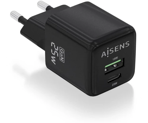 Φορτιστής Τοίχου Aisens ASCH-25W2P015-BK Μαύρο 25 W (1 μονάδα)