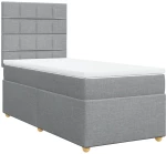 vidaXL Κρεβάτι Boxspring με Στρώμα Ανοιχτό Γκρι 80x200 εκ. Υφασμάτινο