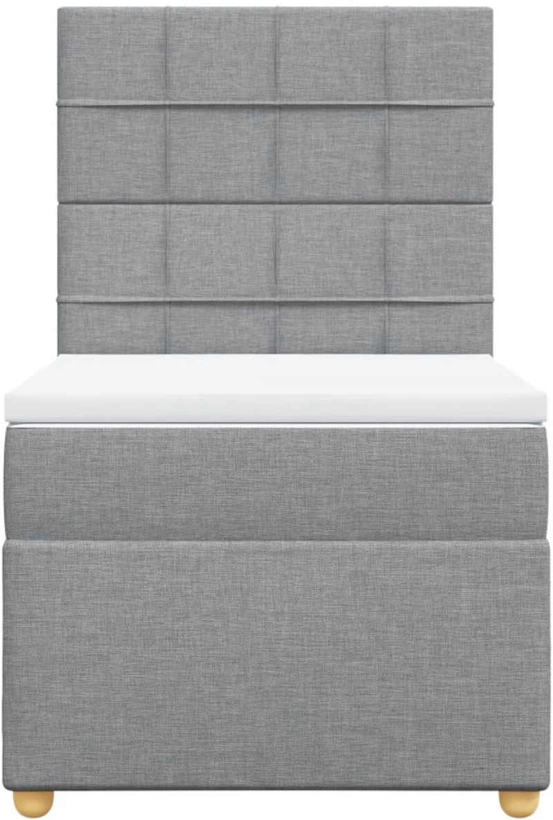 vidaXL Κρεβάτι Boxspring με Στρώμα Ανοιχτό Γκρι 80x200 εκ. Υφασμάτινο