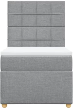 vidaXL Κρεβάτι Boxspring με Στρώμα Ανοιχτό Γκρι 80x200 εκ. Υφασμάτινο