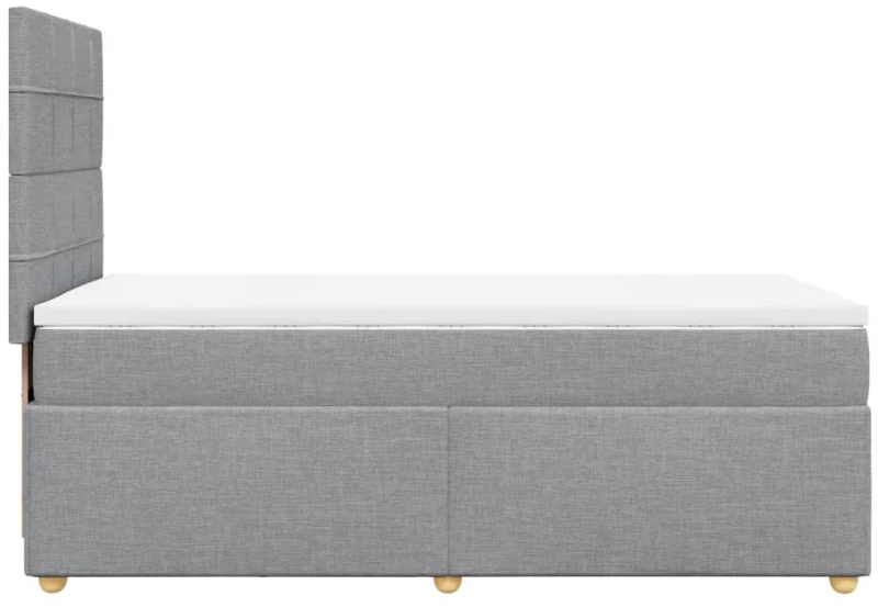 vidaXL Κρεβάτι Boxspring με Στρώμα Ανοιχτό Γκρι 80x200 εκ. Υφασμάτινο