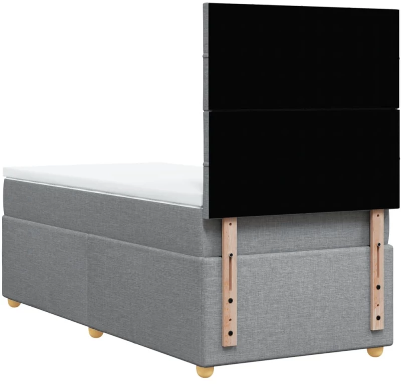 vidaXL Κρεβάτι Boxspring με Στρώμα Ανοιχτό Γκρι 80x200 εκ. Υφασμάτινο