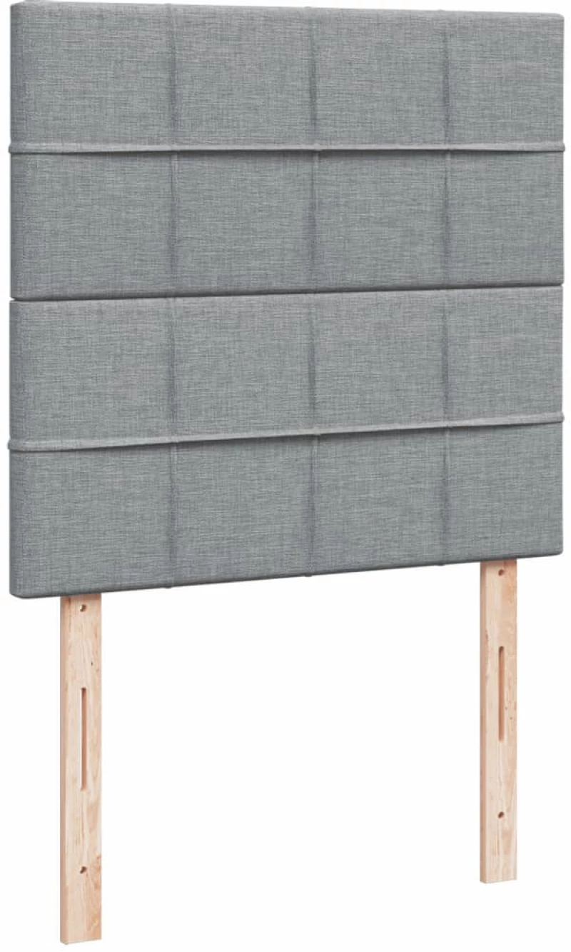 vidaXL Κρεβάτι Boxspring με Στρώμα Ανοιχτό Γκρι 80x200 εκ. Υφασμάτινο