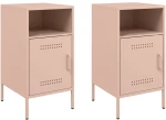 vidaXL Κομοδίνα 2 τεμ. Ροζ 36x39x68 εκ. από Χάλυβα