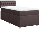 vidaXL Κρεβάτι Boxspring με Στρώμα Σκούρο Καφέ 80x200 εκ. Υφασμάτινο