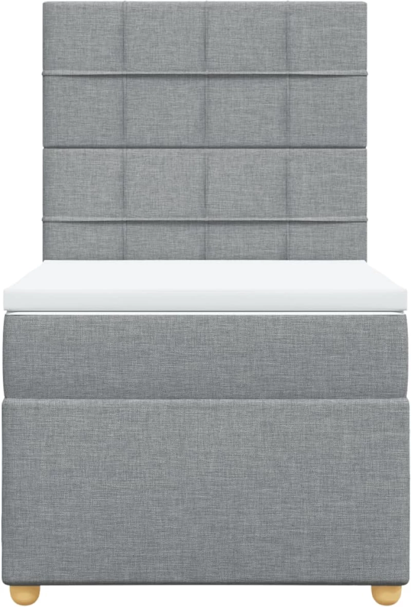 vidaXL Κρεβάτι Boxspring με Στρώμα Ανοιχτό Γκρι 80x200 εκ. Υφασμάτινο