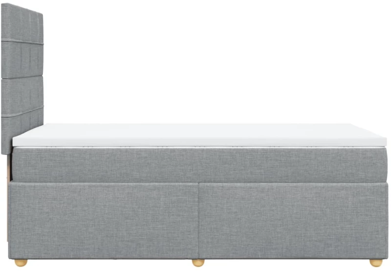 vidaXL Κρεβάτι Boxspring με Στρώμα Ανοιχτό Γκρι 80x200 εκ. Υφασμάτινο