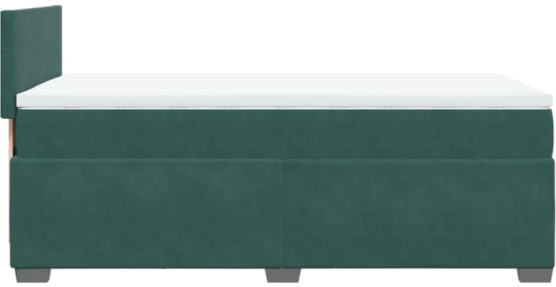 vidaXL Κρεβάτι Boxspring με Στρώμα Σκούρο Πράσινο 100x200εκ. Βελούδινο