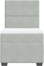 vidaXL Κρεβάτι Boxspring με Στρώμα Ανοιχτό Γκρι 80x200 εκ. Βελούδινο