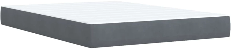 vidaXL Κρεβάτι Boxspring με Στρώμα Σκούρο Γκρι 140x190 εκ. Βελούδινο