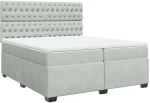 vidaXL Κρεβάτι Boxspring με Στρώμα Ανοιχτό Γκρι 200x200 εκ. Βελούδινο
