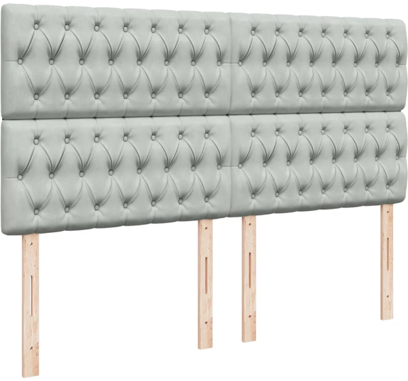 vidaXL Κρεβάτι Boxspring με Στρώμα Ανοιχτό Γκρι 200x200 εκ. Βελούδινο