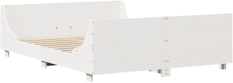 vidaXL Σκελετός Κρεβ. Χωρίς Στρώμα Λευκό 120x190 εκ Μασίφ Πεύκο