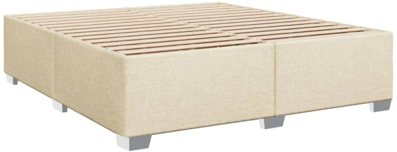 vidaXL Κρεβάτι Boxspring με Στρώμα Κρεμ 200x200 εκ. Υφασμάτινο