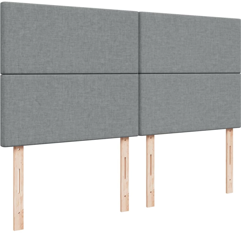 vidaXL Κρεβάτι Boxspring με Στρώμα Ανοιχτό Γκρι 200x200 εκ. Υφασμάτινο