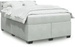 vidaXL Κρεβάτι Boxspring με Στρώμα Ανοιχτό Γκρι 140x200 εκ. Βελούδινο