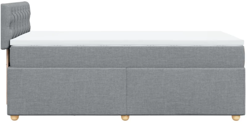 vidaXL Κρεβάτι Boxspring με Στρώμα Ανοιχτό Γκρι 90x190 εκ. Υφασμάτινο