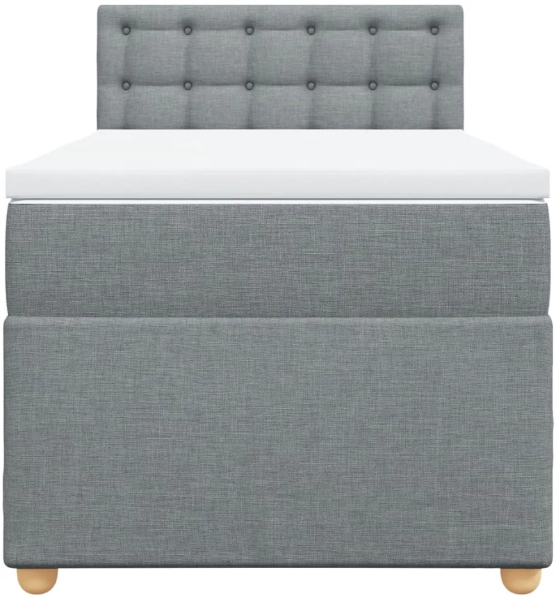 vidaXL Κρεβάτι Boxspring με Στρώμα Ανοιχτό Γκρι 80x200 εκ. Υφασμάτινο