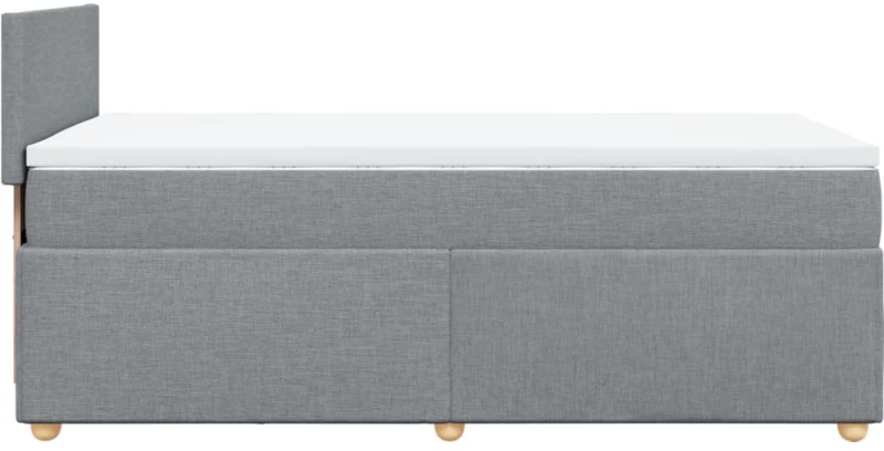vidaXL Κρεβάτι Boxspring με Στρώμα Ανοιχτό Γκρι 90x190 εκ. Υφασμάτινο