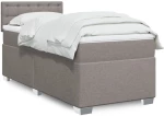 vidaXL Κρεβάτι Boxspring με Στρώμα Taupe 90x200 εκ. Υφασμάτινο