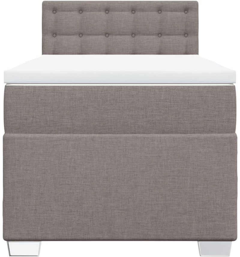 vidaXL Κρεβάτι Boxspring με Στρώμα Taupe 90x200 εκ. Υφασμάτινο