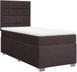vidaXL Κρεβάτι Boxspring με Στρώμα Σκούρο Καφέ 90x200 εκ. Υφασμάτινο