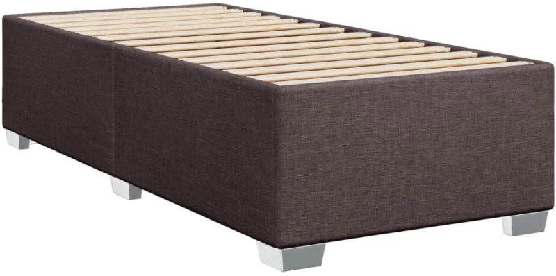 vidaXL Κρεβάτι Boxspring με Στρώμα Σκούρο Καφέ 90x200 εκ. Υφασμάτινο