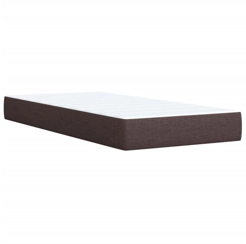 vidaXL Κρεβάτι Boxspring με Στρώμα Σκούρο Καφέ 90x200 εκ. Υφασμάτινο