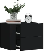 vidaXL Κομοδίνα Επιτοίχια 2 τεμ. Μαύρα 45x30x35 εκ.
