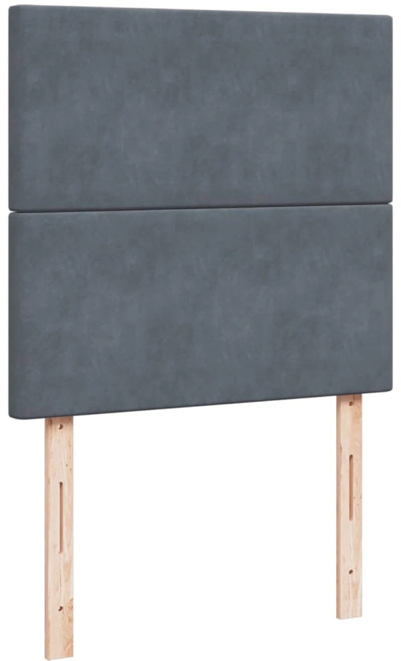 vidaXL Κρεβάτι Boxspring με Στρώμα Σκούρο Γκρι 100x200 εκ. Βελούδινο