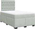 vidaXL Κρεβάτι Boxspring με Στρώμα Ανοιχτό Γκρι 120x190 εκ. Βελούδινο