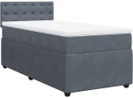 vidaXL Κρεβάτι Boxspring με Στρώμα Σκούρο Γκρι 80x200 εκ. Βελούδινο