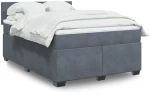 vidaXL Κρεβάτι Boxspring με Στρώμα Σκούρο Γκρι 140x190 εκ. Βελούδινο