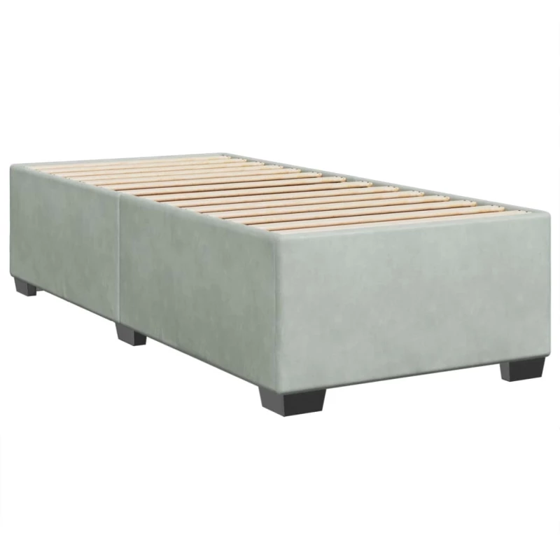 vidaXL Κρεβάτι Boxspring με Στρώμα Ανοιχτό Γκρι 80x200 εκ. Βελούδινο