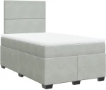 vidaXL Κρεβάτι Boxspring με Στρώμα Ανοιχτό Γκρι 120x200 εκ. Βελούδινο