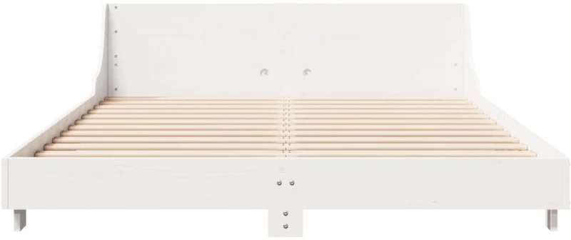 vidaXL Σκελετός Κρεβ. Χωρίς Στρώμα Λευκό 150x200 εκ Μασίφ Πεύκο
