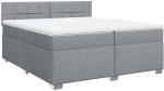 vidaXL Κρεβάτι Boxspring με Στρώμα Ανοιχτό Γκρι 200x200 εκ. Υφασμάτινο