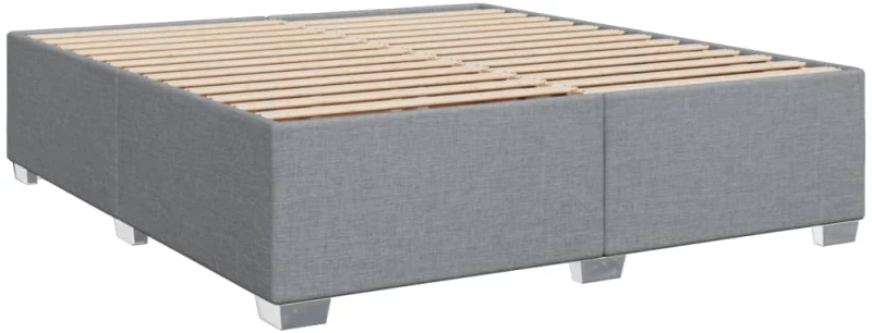 vidaXL Κρεβάτι Boxspring με Στρώμα Ανοιχτό Γκρι 200x200 εκ. Υφασμάτινο
