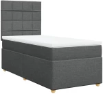 vidaXL Κρεβάτι Boxspring με Στρώμα Σκούρο Γκρι 80x200 εκ. Υφασμάτινο