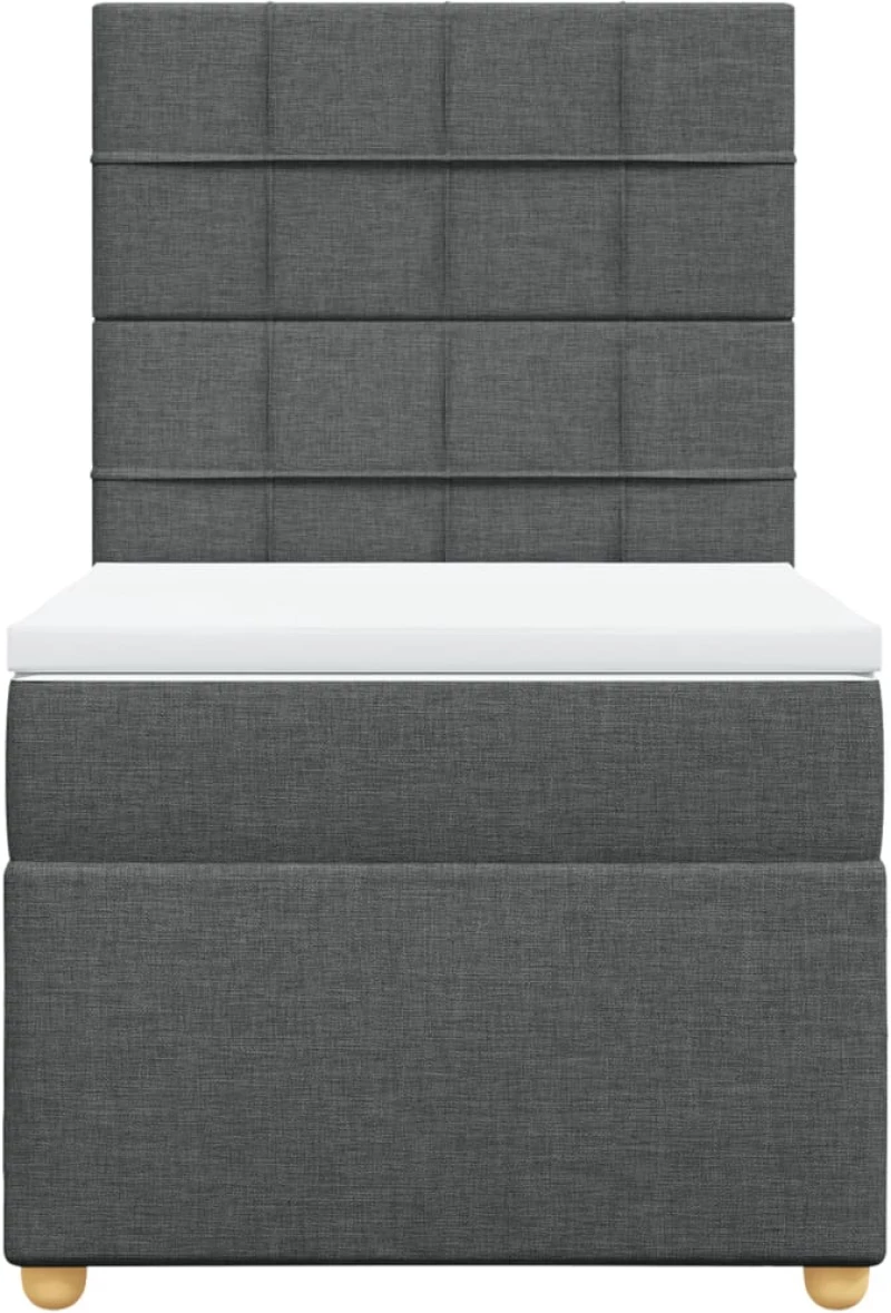 vidaXL Κρεβάτι Boxspring με Στρώμα Σκούρο Γκρι 80x200 εκ. Υφασμάτινο