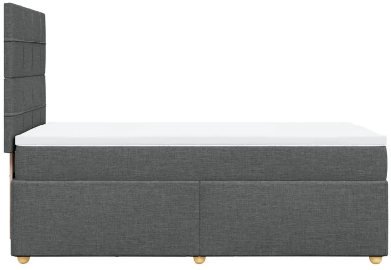 vidaXL Κρεβάτι Boxspring με Στρώμα Σκούρο Γκρι 80x200 εκ. Υφασμάτινο