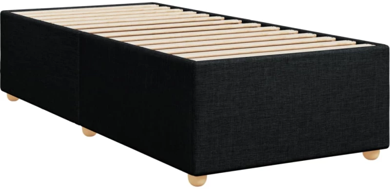 vidaXL Κρεβάτι Boxspring με Στρώμα Μαύρο 90x200 εκ. Υφασμάτινο