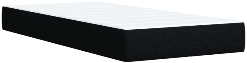 vidaXL Κρεβάτι Boxspring με Στρώμα Μαύρο 90x200 εκ. Υφασμάτινο